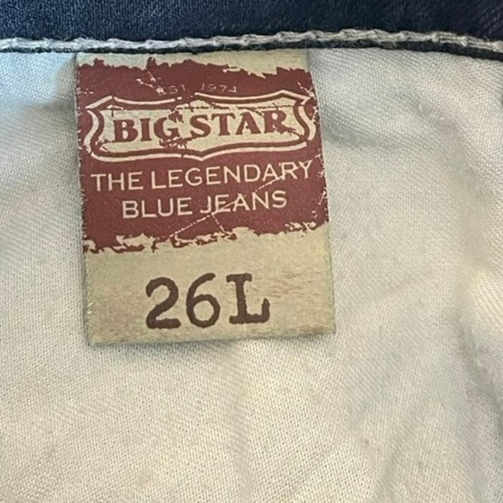 Big Star Liv Stretch Boot Cut Jeans 26L Thick Stitch Bling Pockets - Picture 8 of 12